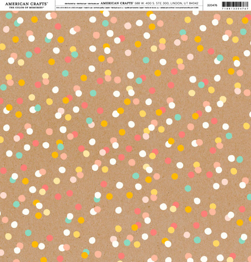 25 Pack - American Crafts Brands Everyday Cardstock 12"X12"-Spring Fling-Party Time - EDPP-20476 - 718813204767