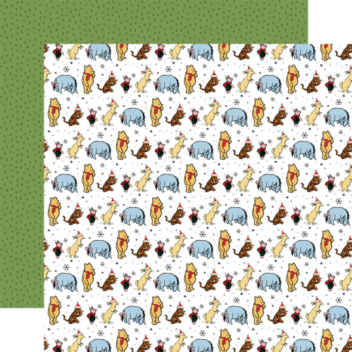 25 Pack - Winnie The Pooh Christmas Double-Sided Cardstock 12"X12"-Festive Friends - 5A0028TL-1GC02 - 732388397525