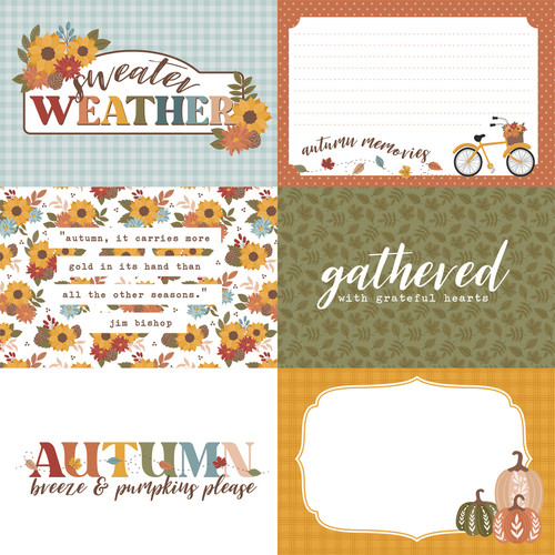 25 Pack - Sweater Weather Double-Sided Cardstock 12"X12"-6X4 Journaling Cards - 5A0028XC-1GC08