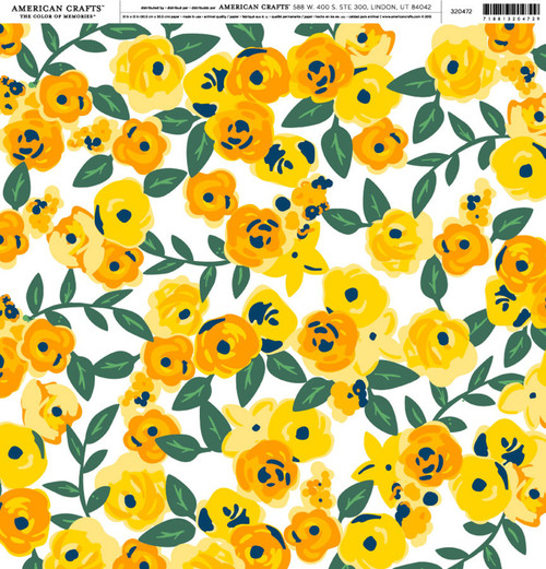 25 Pack - American Crafts Brands Everyday Cardstock 12"X12"-Everyday-Sunny Blossoms - EDPP-20472 - 718813204729