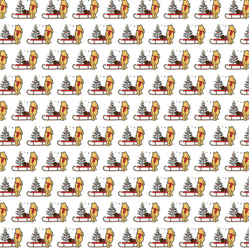25 Pack - Winnie The Pooh Christmas Double-Sided Cardstock 12"X12"-Winnie And Sleds - 5A0028TL-1GC22