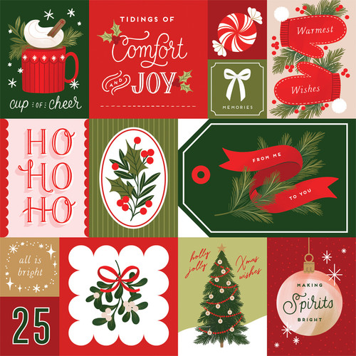 25 Pack - Christmas Joy Double-Sided Cardstock 12"X12"-Multi Journaling Cards - 5A0028Y5-1GC2T