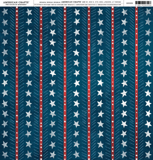25 Pack - American Crafts Brands Holidays & Events Cardstock 12"X12"-Sweet Freedom 06 - HEPP-20309 - 718813203098
