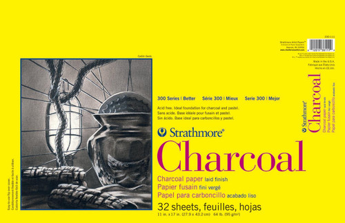 Strathmore 300 Series Charcoal Pad 11"X17"-32 Sheets, Glue Bound - 5A002Y2T-1GZ09 - 012017381119