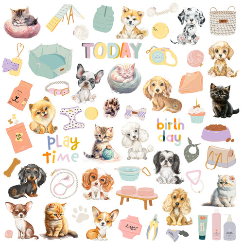 25 Pack - Pet Life Double-Sided Cardstock 12"X12"-Play Time - 5A0032TJ-1H4HH