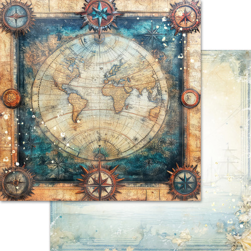 25 Pack - Sail Away Double-Sided Cardstock 12"X12"-Nautical Journey - 5A0032ST-1H4HP - 4582248616602