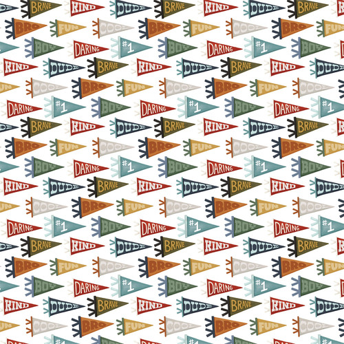 25 Pack - That's My Boy Double-Sided Cardstock 12"X12"-Brave Pennants - 5A002KV1-1GMG4