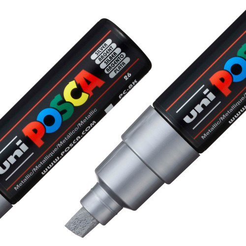POSCA 8K Paint Marker Broad Chisel Tip 8mm-Silver - 5A00317H-1H2W4