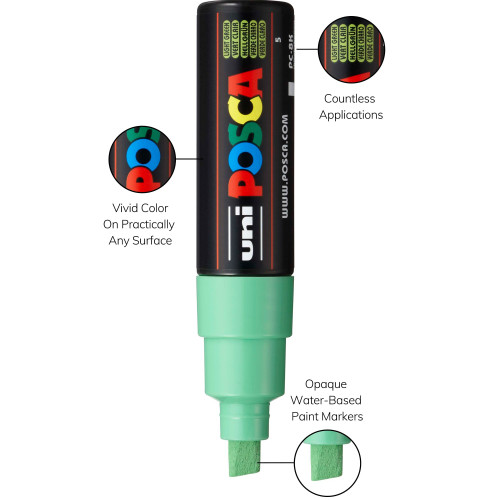 POSCA 8K Paint Marker Broad Chisel Tip 8mm-Light Green - 5A00317H-1H2W9