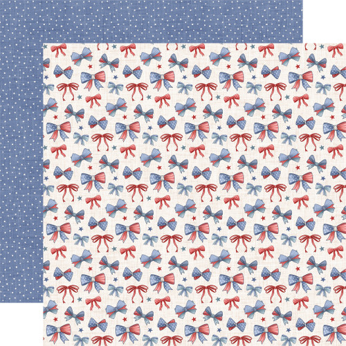 25 Pack - Yankee Doodle Double-Sided Cardstock 12"X12"-Red White And Blue Bows - 5A002L99-1GMMQ - 810179815950
