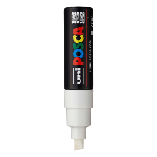 POSCA 8K Paint Marker Broad Chisel Tip 8mm-White - 5A00317H-1H2WL - 4902778916599