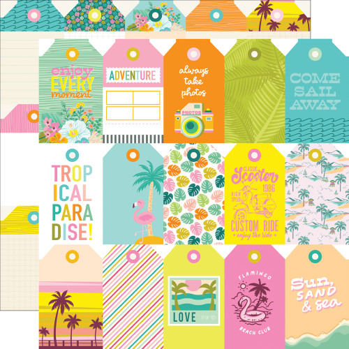 25 Pack - Just Beach Double-Sided Cardstock 12"X12"-Tags Elements - JBY12-22310 - 810112389029