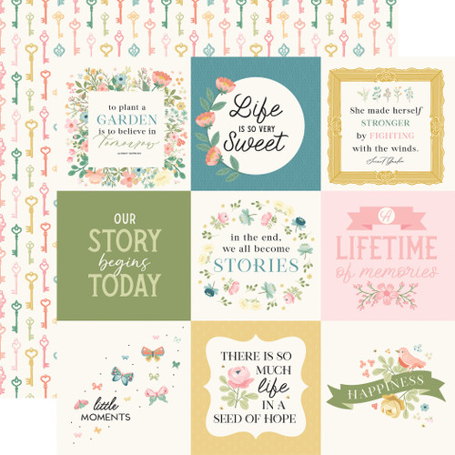 25 Pack - Secret Garden Double-Sided Cardstock 12"X12"-4X4 Journaling Cards - 5A002KYN-1GMB8 - 810179811488