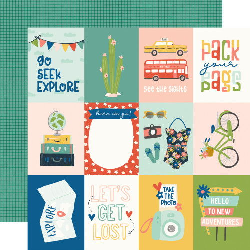25 Pack - Pack Your Bags Double-Sided Cardstock 12"X12"-3X4 Elements - PYB12-22112 - 810112389470