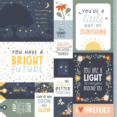 25 Pack - Firefly Double-Sided Cardstock 12"X12"-Multi Journaling Cards - 5A002LFS-1GMRP