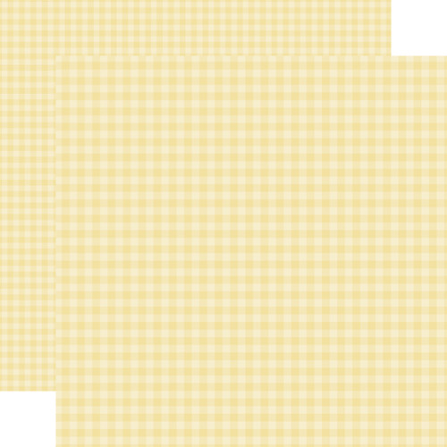 25 Pack - Pastel Gingham Double-Sided Cardstock 12"X12"-Yellow Gingham - 5A002KX6-1GM8H - 810179812461