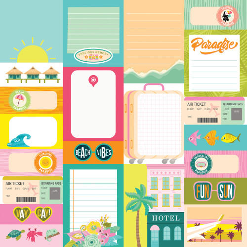 25 Pack - Just Beach Double-Sided Cardstock 12"X12"-Journal Elements - JBY12-22311