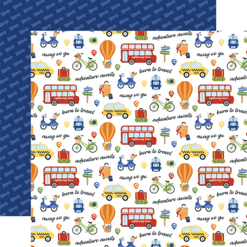 25 Pack - Born To Travel Double-Sided Cardstock 12"X12"-Born To Travel Elements - 5A002L57-1GMLF - 810179814335