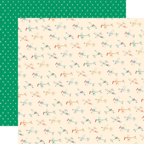 25 Pack - Mercantile Double-Sided Cardstock 12"X12"-Toy Airplanes - 5A002KXH-1GMBK - 810179815134