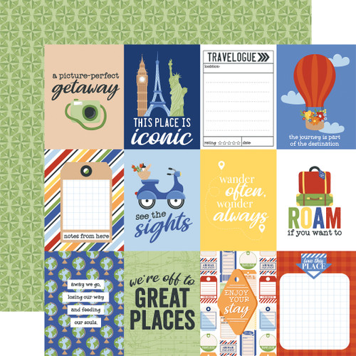 25 Pack - Born To Travel Double-Sided Cardstock 12"X12"-3x4 Journaling Cards - 5A002L57-1GMGV - 810179814168