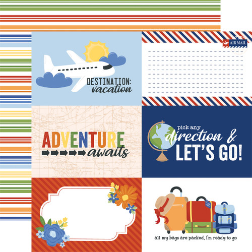 25 Pack - Born To Travel Double-Sided Cardstock 12"X12"-6X4 Journaling Cards - 5A002L57-1GMJZ - 810179814199