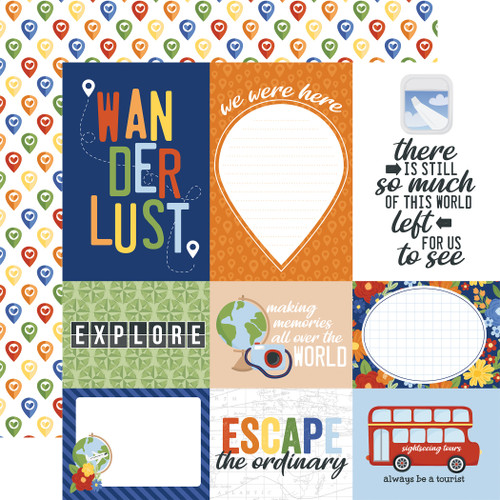 25 Pack - Born To Travel Double-Sided Cardstock 12"X12"-Travel Journaling Cards - 5A002L57-1GML1 - 810179814359