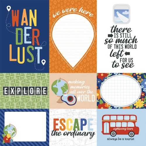 25 Pack - Born To Travel Double-Sided Cardstock 12"X12"-Travel Journaling Cards - 5A002L57-1GML1