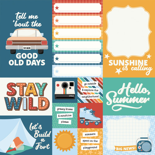 25 Pack - Summer Break Double-Sided Cardstock 12"X12"-Multi Journaling Cards - 5A002LBZ-1GMN1