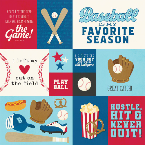 25 Pack - Simple Stories Baseball Double-Sided Cardstock 12"X12"-Elements - 5A002KBM-1GLT1 25 Pack - Simple Stories Baseball Double-Sided Cardstock 12"X12"-Elements - 5A002KBM-1GLT1