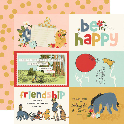 25 Pack - Say Cheese Classic Pooh Double-Sided Cardstock 12"x12" -4"X6" Elements - 5A002KBL-1GLTV - 810150775839