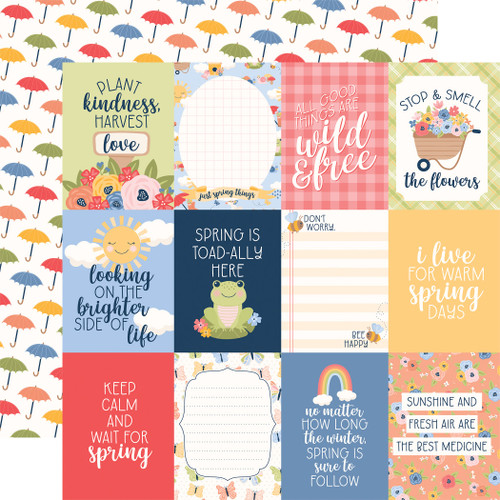 25 Pack - Blossoms And Bees Double-Sided Cardstock 12"X12"-3X4 Journaling Cards - 5A002KT6-1GM2R - 810179812768