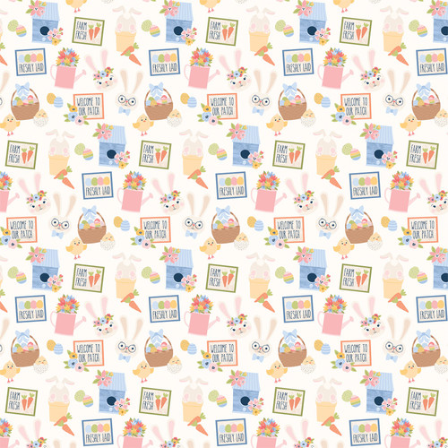 25 Pack - Bunnies And Baskets Double-Sided Cardstock 12"X12"-Bunnies And Baskets - 5A002KT2-1GM3L