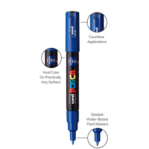 POSCA 1M Paint Marker X-Fine Bullet Tip .7mm-Blue - 5A00315G-1H2RQ POSCA 1M Paint Marker X-Fine Bullet Tip .7mm-Blue - 5A00315G-1H2RQ