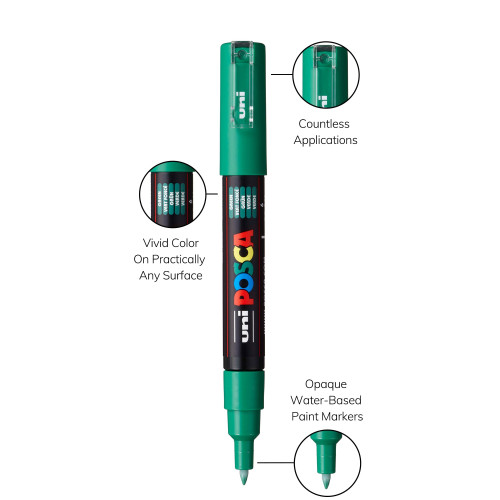 POSCA 1M Paint Marker X-Fine Bullet Tip .7mm-Green - 5A00315G-1H2SB POSCA 1M Paint Marker X-Fine Bullet Tip .7mm-Green - 5A00315G-1H2SB
