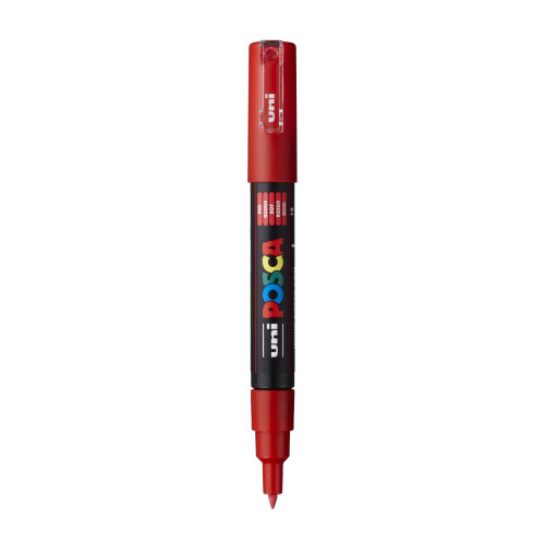 POSCA 1M Paint Marker X-Fine Bullet Tip .7mm-Red - 5A00315G-1H2SG - 4902778654033