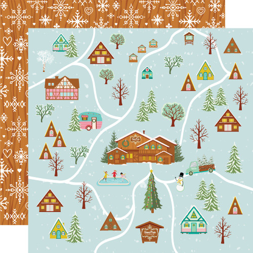 25 Pack - Snow Pine Lodge Double-Sided Cardstock 12"X12"-Snowflake Wishes - 5A0029QH-1GD0Z - 810150773170