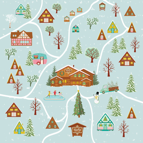 25 Pack - Snow Pine Lodge Double-Sided Cardstock 12"X12"-Snowflake Wishes - 5A0029QH-1GD0Z
