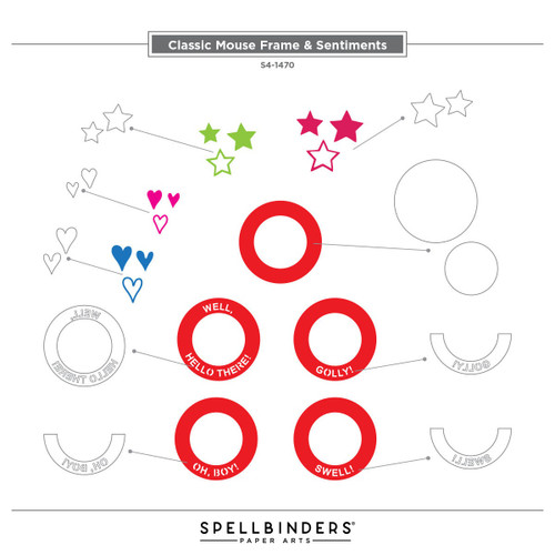 Spellbinders Etched Dies From Say Cheese Classic Mouse-Frame & Sentiments - 5A0032MK-1H4BN