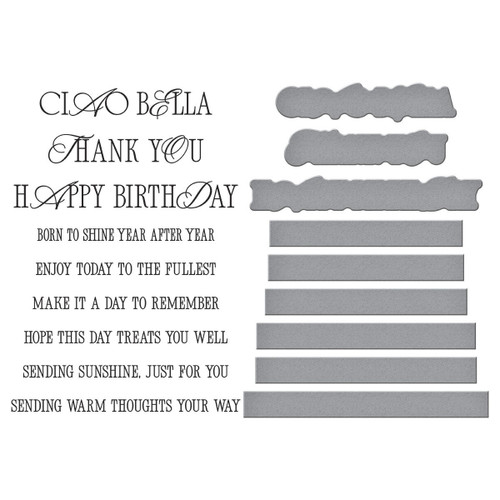 Spellbinders BetterPress Plate & Die Set-La Dolce Vita Sentiments - 5A0032M9-1H4BX