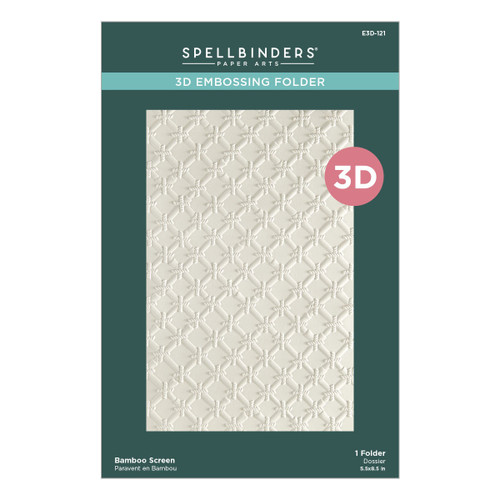 Spellbinders 3D Embossing Folder From Cheerful Chirps-Bamboo Screen - 5A0032LL-1H4BW - 810176100110