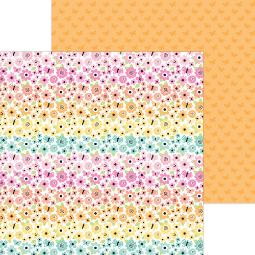 25 Pack - Butterfly Kisses Double-Sided Cardstock 12"X12"-Rainbow Garden - 5A002X82-1GY5N - 842715088146