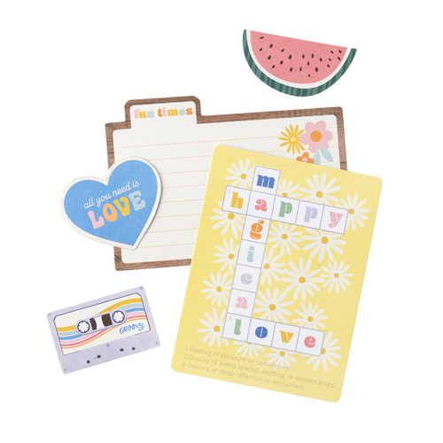 3 Pack - Jen Hadfield Flower Child Ephemera Cardstock Die-Cuts-Journal W/Silver Holographic Foil - JH014154