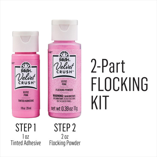 3 Pack - FolkArt Velvet Crush Flocking Kit-Pink - 5A002BRJ-1GF91