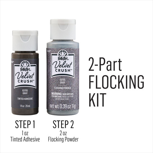 3 Pack - FolkArt Velvet Crush Flocking Kit-Gray - 5A002BRJ-1GF98 3 Pack - FolkArt Velvet Crush Flocking Kit-Gray - 5A002BRJ-1GF98