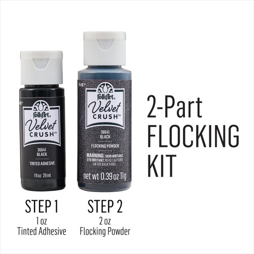 FolkArt Velvet Crush Flocking Kit-Black - 5A002BRJ-1GF94 FolkArt Velvet Crush Flocking Kit-Black - 5A002BRJ-1GF94