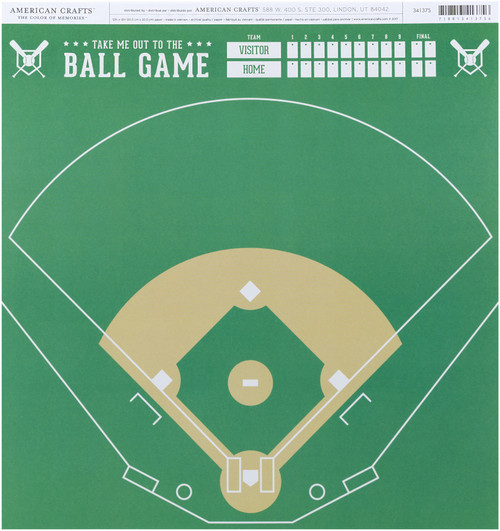 25 Pack - American Crafts Everyday Single-Sided Cardstock 12"X12"-Baseball Field - 341375 - 718813413756 25 Pack - American Crafts Everyday Single-Sided Cardstock 12"X12"-Baseball Field - 341375 - 718813413756