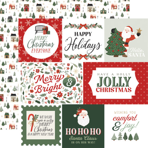 25 Pack - Christmas Village Double-Sided Cardstock 12"X12"-Ho Ho Ho Journaling Cards - 5A0033KZ-1H57W - 810192593255