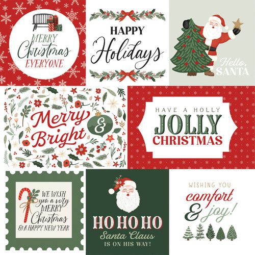 25 Pack - Christmas Village Double-Sided Cardstock 12"X12"-Ho Ho Ho Journaling Cards - 5A0033KZ-1H57W