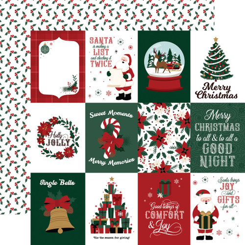 25 Pack - Santa Claus Double-Sided Cardstock 12"X12"-3X4 Journaling Cards - 5A0033PT-1H5FC - 810192595600