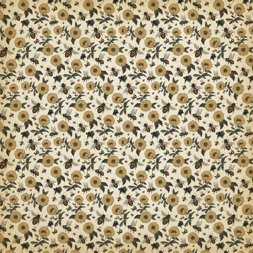 25 Pack - Honey Bee Double-Sided Cardstock 12"X12"-Queen Bee Floral - 5A0033HW-1H56V
